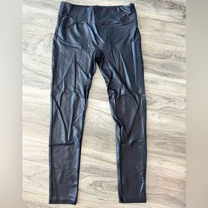 Retro Gong Leather Leggings